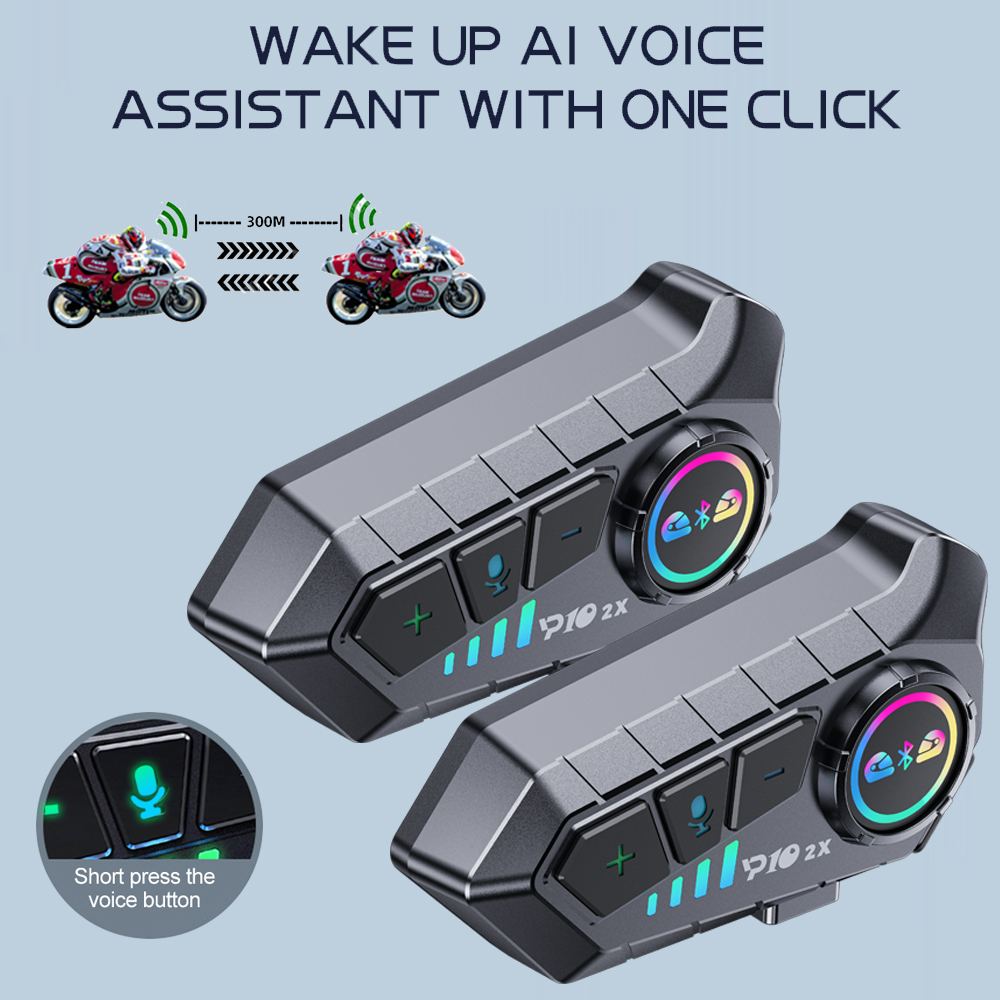 Universal Motorcycle Helmet Intercom Headset - Y10 2x Headset Bluetooth Interkom Sepeda