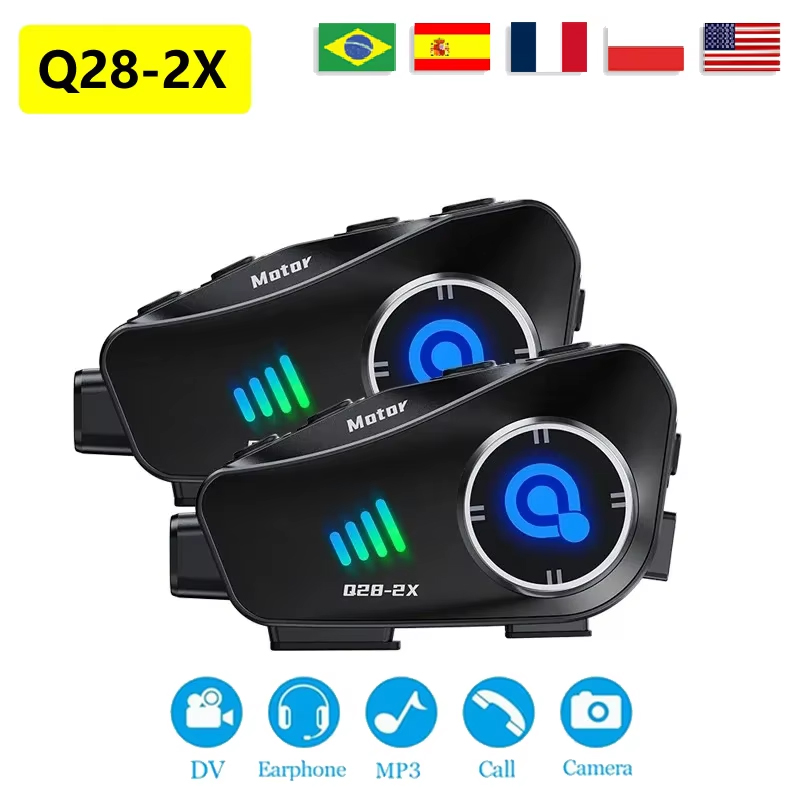Universal Motorcycle Helmet Intercom Headset - Q28-2X Helm Sepeda Motor Interkom Bluetooth