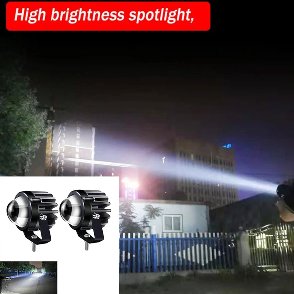 Lampu Laser proyektor sepeda m - Universal Motorcycle Led Headlight Projector ulasan dan harga
