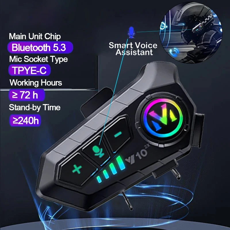 V10 2X Interkom Helm Motor Blu - Universal Motorcycle Helmet Intercom Headset ulasan dan harga